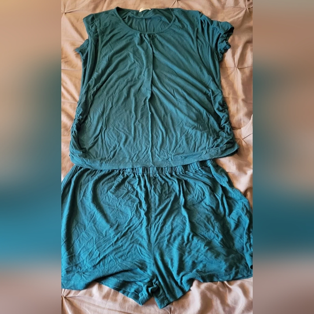 Blue Ekouaer Nursing and Maternity Pajama